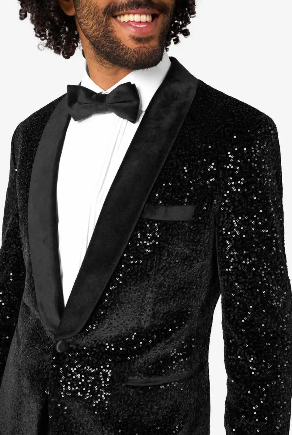 Shining Men Suits Slim Fit 2 Pieces Jacket Pants Shawl Lapel Sequins Groom Wedding Tuxedos Party Prom Blazer Customized