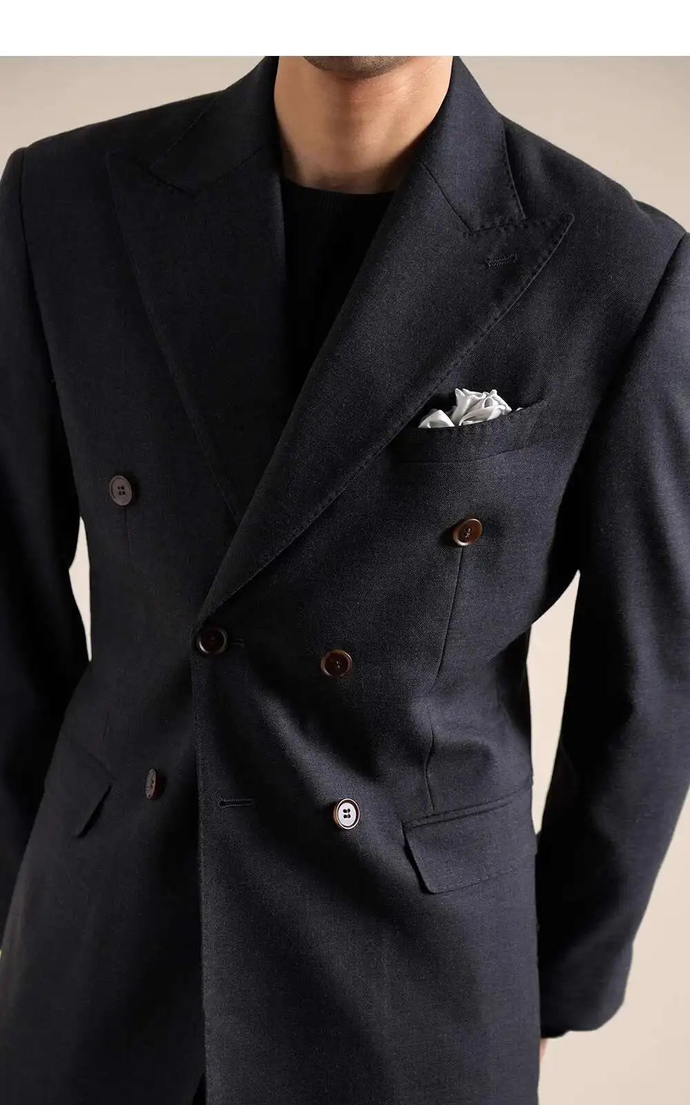 Double Breasted Wedding Suit Men Tuxedo Suit Smoking Homme Mariage Traje Novio Wool Italian Blazers Suit for Men's Business