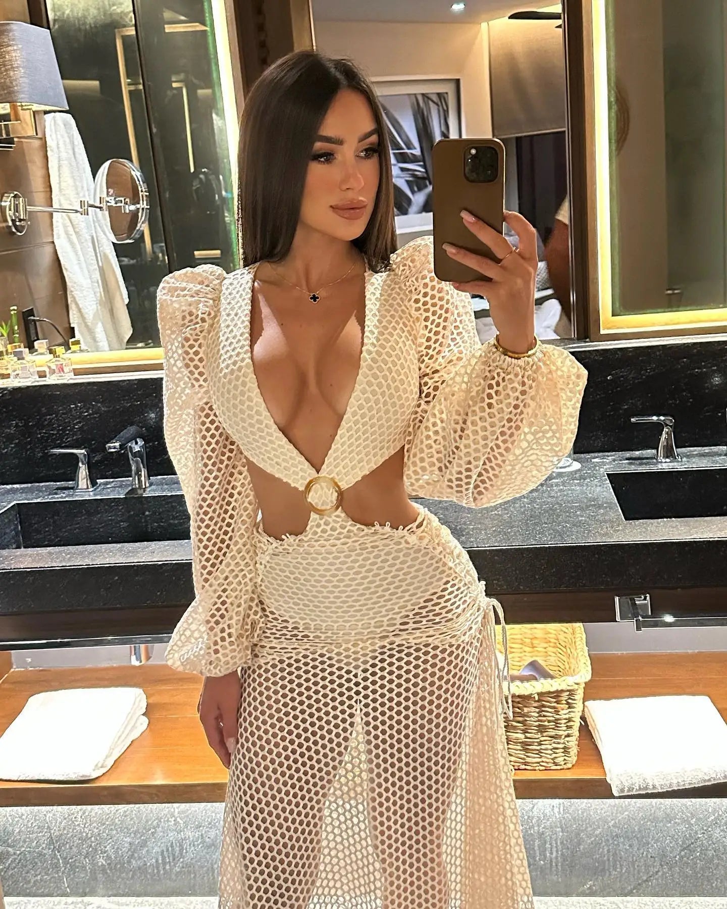 Conjunto de 2 faldas sexys y elegantes de manga larga para mujer, vestido de fiesta de verano, vestido de banquete sin cintura, vestido elegante para mujer