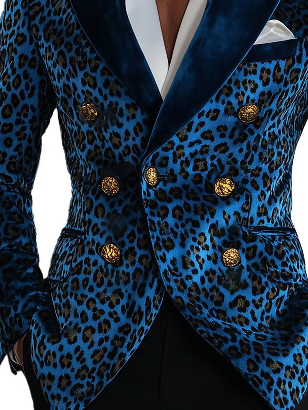 Modern Leopard Print Men's Suit Coat Notched Lapel Tuxedos Double Breasted Groom Wear Business Party Only Blazer Customized