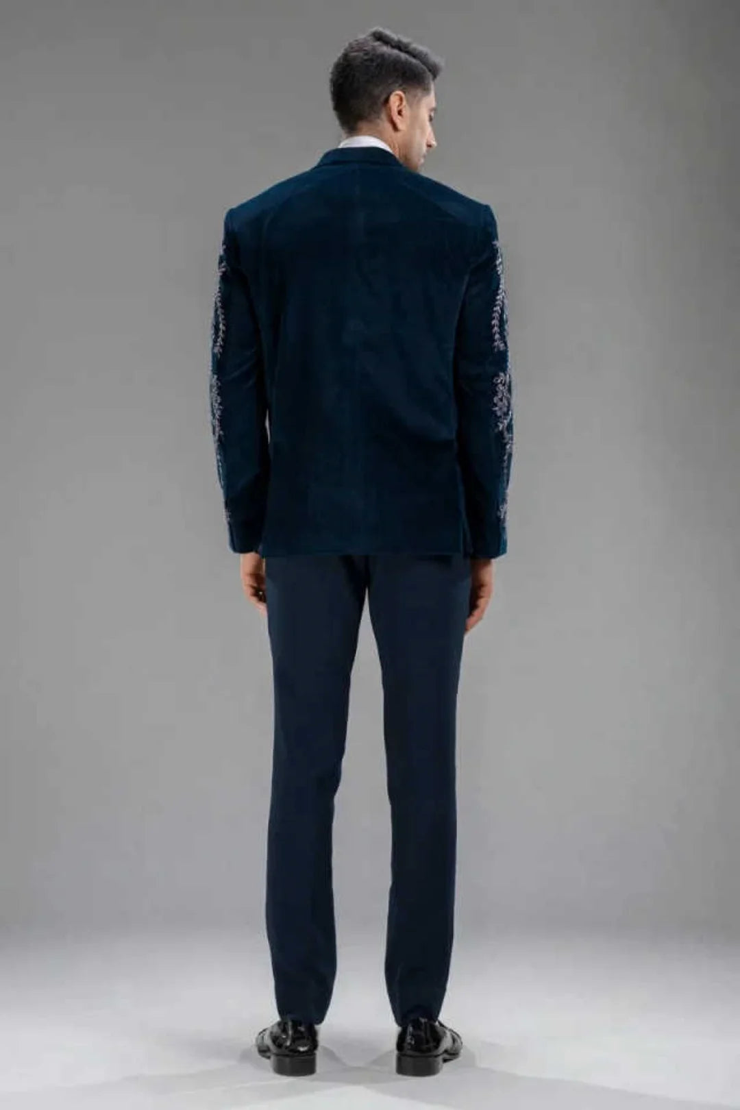 Elegant Men's Suits 2 Pieces Blazer Appliques Single Breasted Wedding Tuxedos Slim Fit Custom Made Costumes Hommes