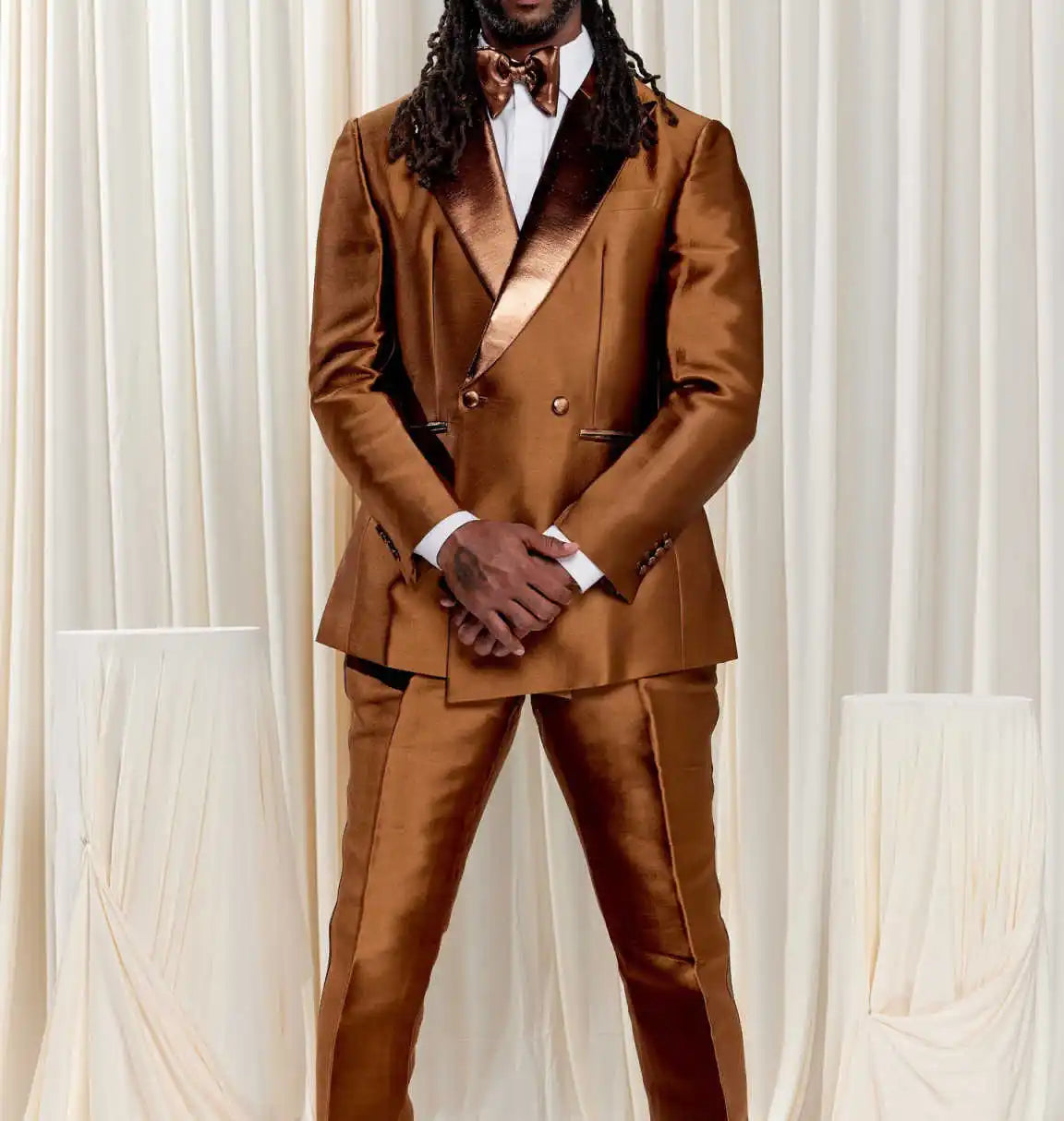 Classic Mens Suits 2 Pieces Blazers Pant Peaked Lapel Double Breasted Formal Occasion Wedding Party Customized