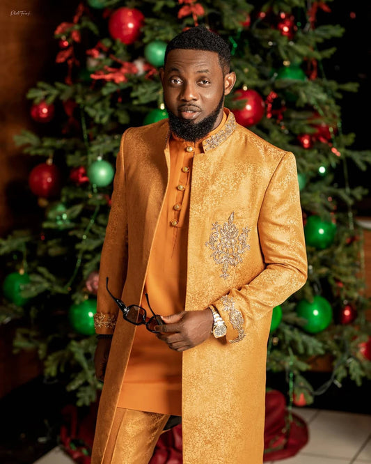 Muslim Men Suits Rhinestone Tailor-Made 2 Pieces Jacket Blazer The Middle East Jacquard Evening Party Customized Coat Pants