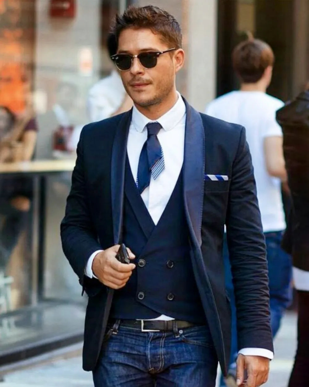 Nouveau costume Slim Fit hommes costumes Slim Fit affaires costumes marié smokings noirs pour mariage formel costume veste pantalon gilet 3 pièces