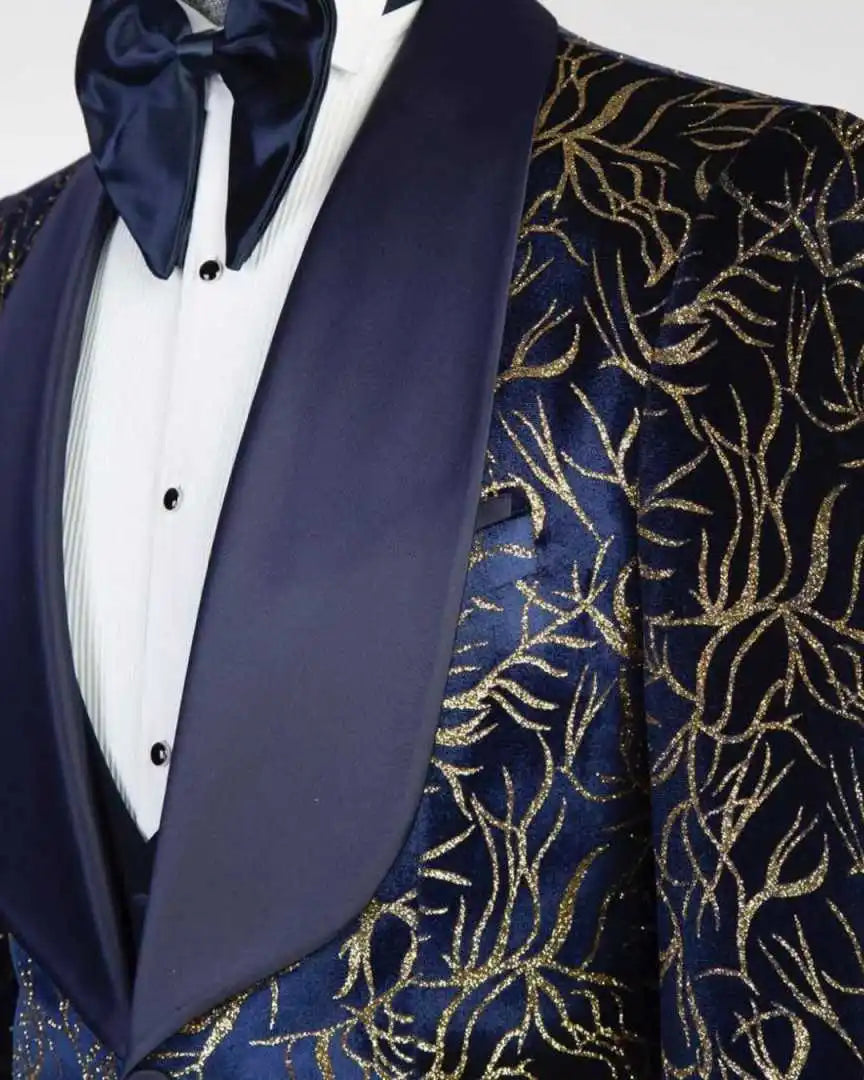 Glitter Men's Suits Single Breasted Crystal Beading 2 Pieces Jacket Pants Groom Wedding Tuxedo Leisure Party Banquet Customized