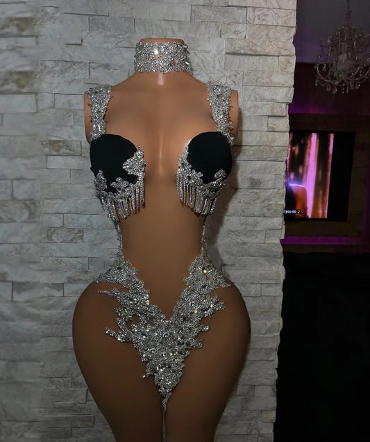 Robe de bal courte et sexy, luxueuse, avec strass et perles, pour femme, tenue de soirée, d'anniversaire, pour occasions spéciales, personnalisée