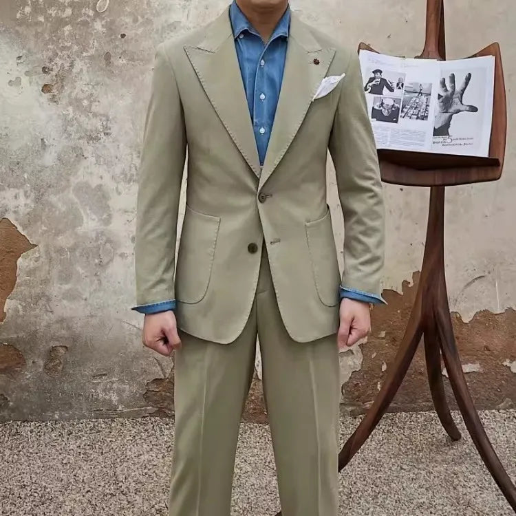 Ensemble deux pièces pour homme, blazer et pantalon, coupe slim, décontracté, tenue de travail, de soirée, de mariage
