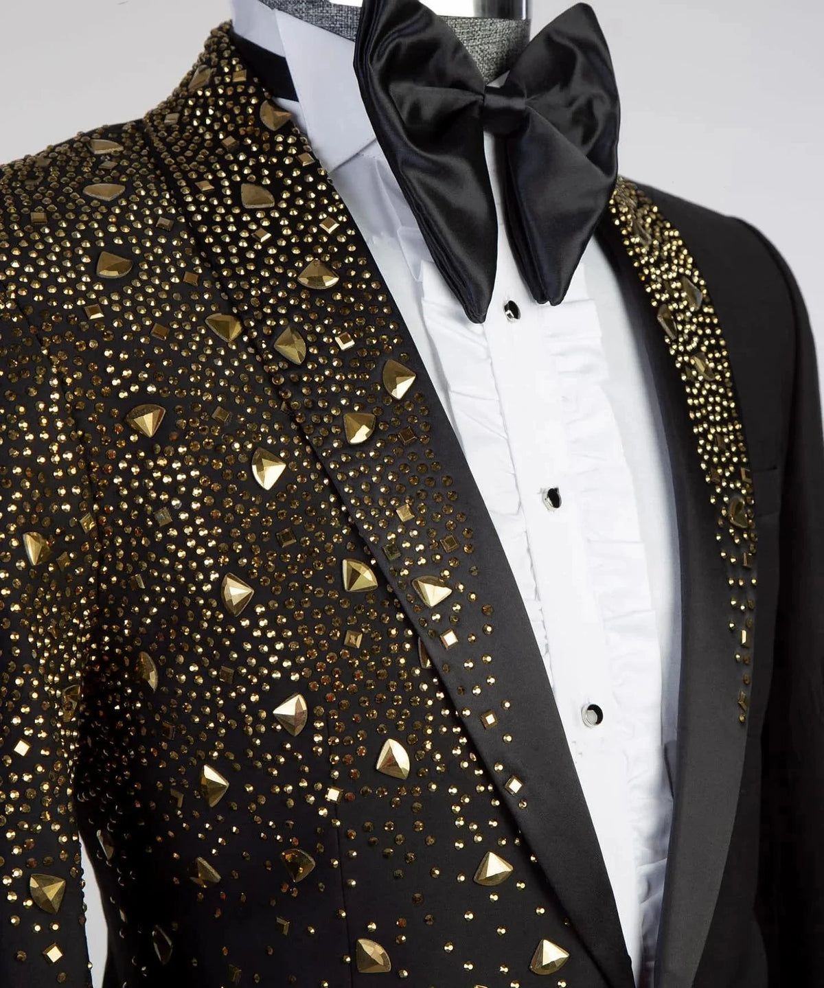 Vintage Men Suits Tailor-Made 2 Pieces Set Shawl Lapel Blazer Wedding Rhinestone Beaded One Button Customized Jacket Pants