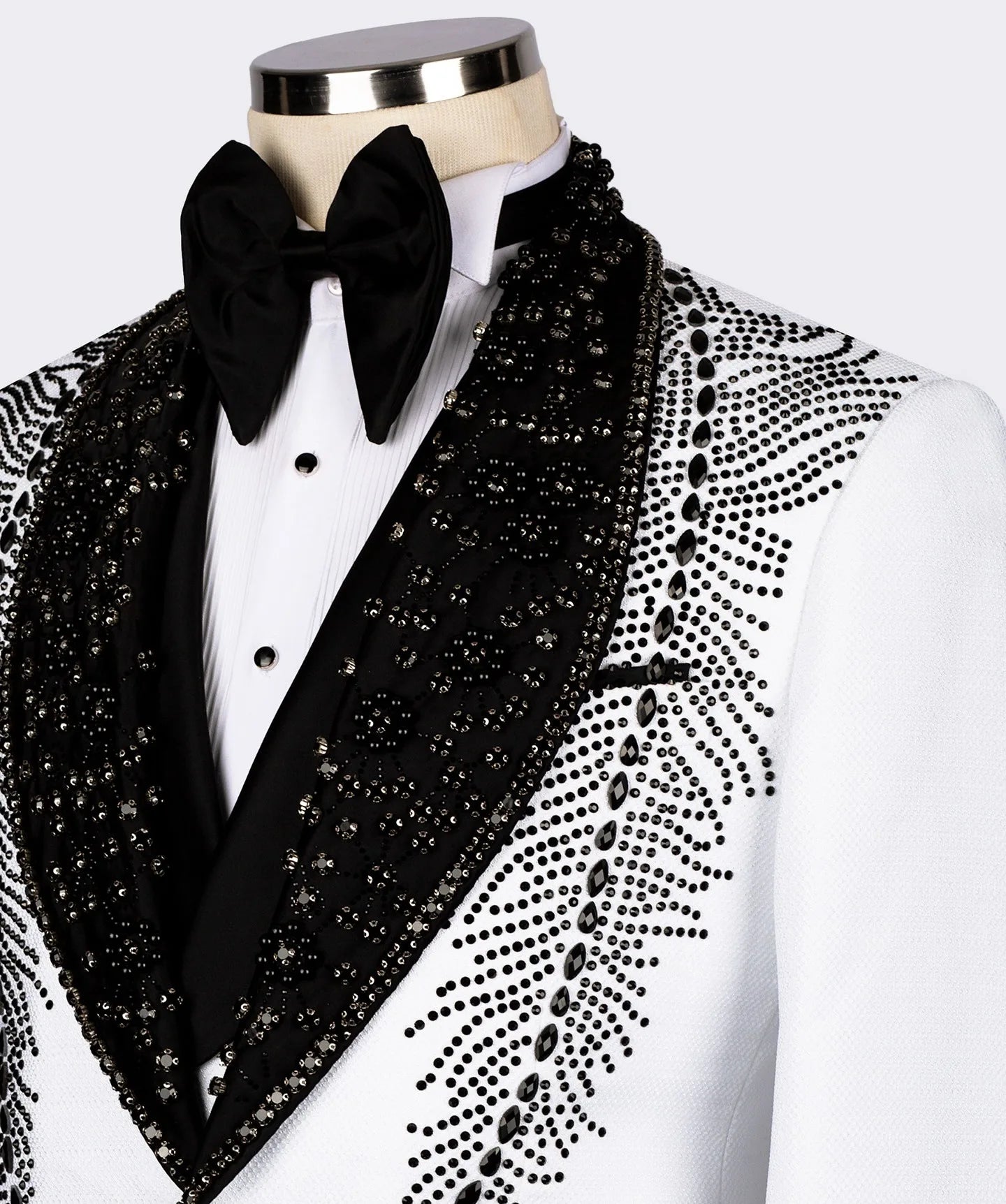 Handsome Men Suits Beading 1 Piece Tailor-Made Rhinestone Jacket Only One Blazer One Button Groom Customized