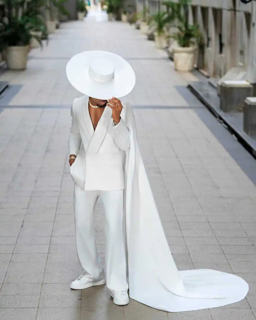 Elegant Wedding Tuxedos 2 Pcs Jacket Pants Groom Suit Single Breasted Shawl Lapel Evening  Party Outfits Customized