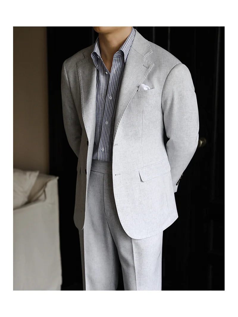 Wedding Suits For Men Solid Color Business Formal Casual Dress Suits 2 Pieces Office Work Party Prom Costume Homme