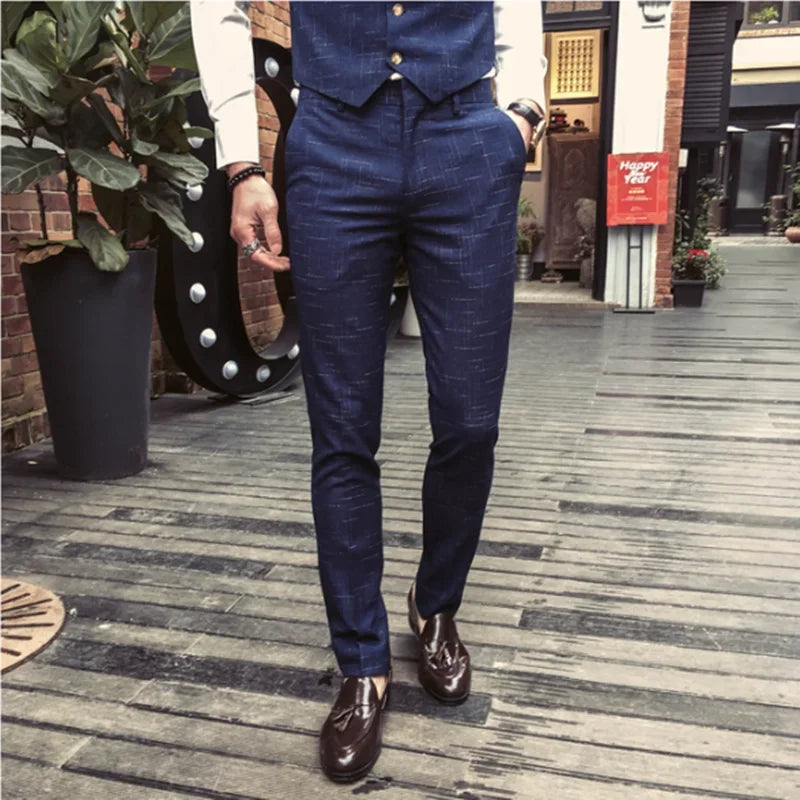Casual Suit (Blazer+Vest+Trousers) Men's British Style Business Elegant Fashion Casual Party Gentleman Dress Three-piece Suit