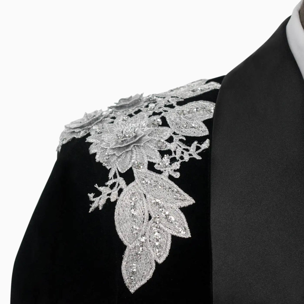 Designer Wedding Tuxedos Appliques Sequins Men Suit Shawl Lapel 1 Piece Set Jacket Party Groom Business Blazers Customized