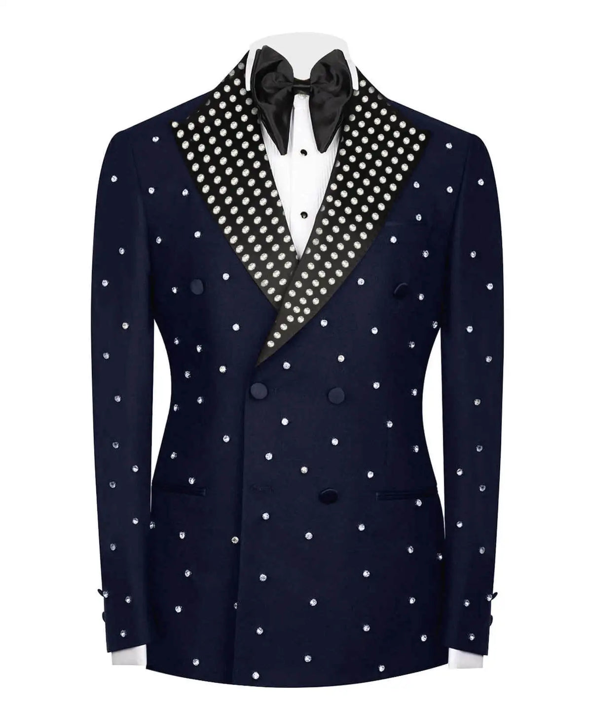 Handsome Beading Men Wedding Tuxedos Pearls Peaked Lapel Tailored Pants Suits Birthday Party Prom Groom Wear 2 Pieces