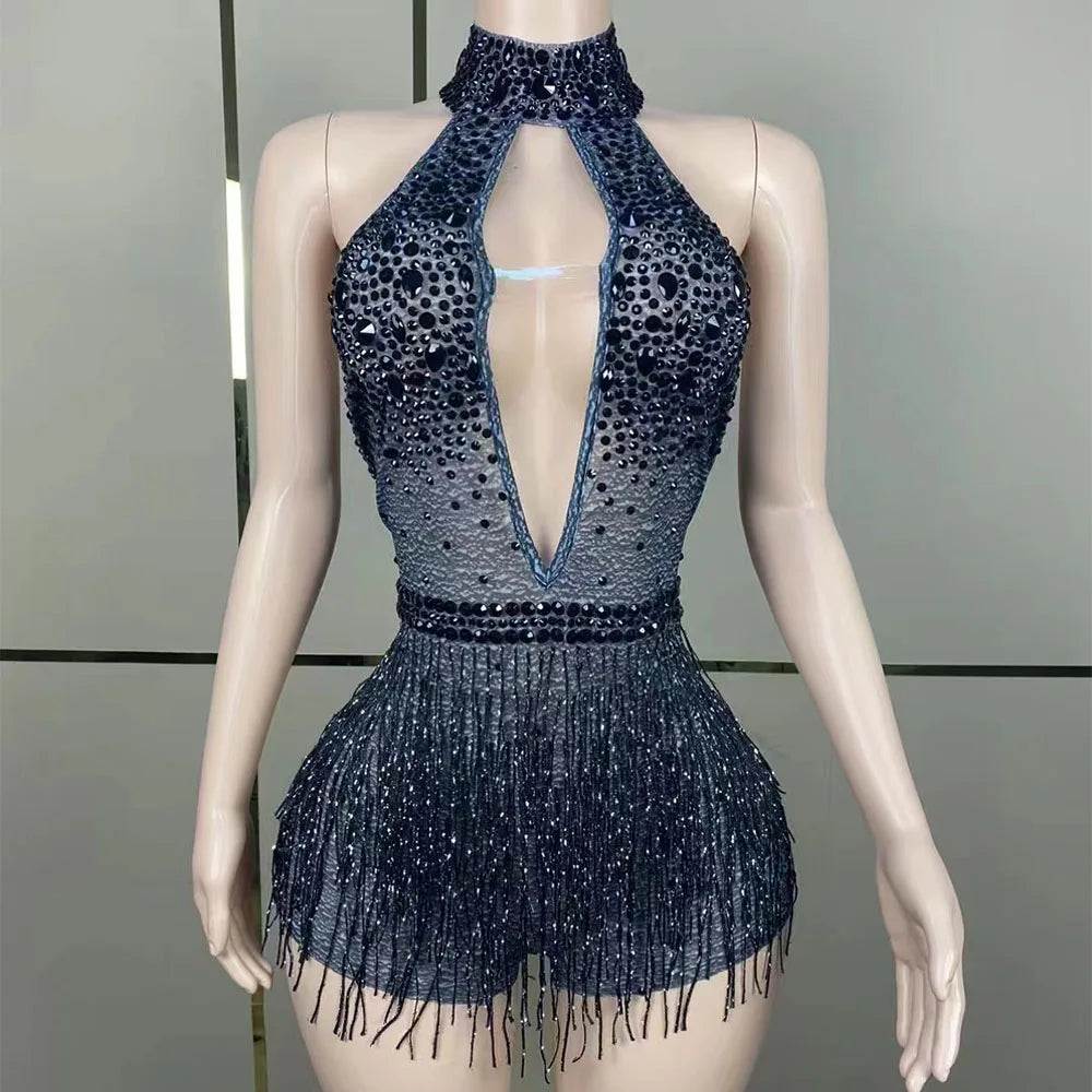 Nuevo disfraz sexy de Drag Queen con borlas huecas para baile de apertura, noche, fiesta en discoteca, cumpleaños, ocasiones especiales, festival