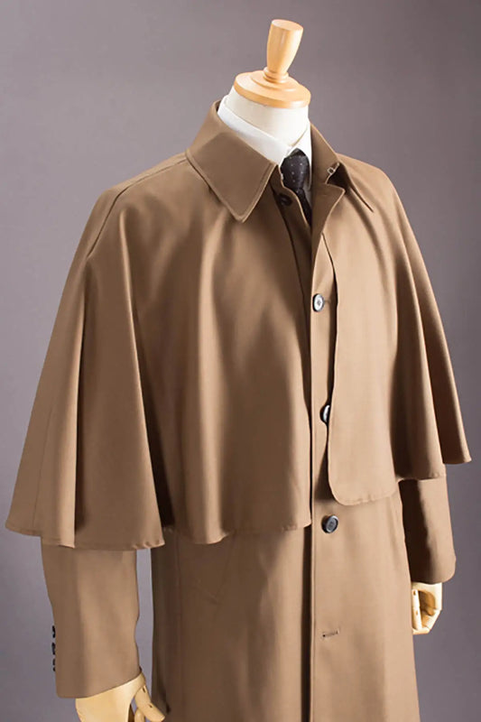 Classic Men Overcoat Single Breasted Detachable Cape Winter Warm Men’s Suit Coat Woolen Blend Wedding Business Customized
