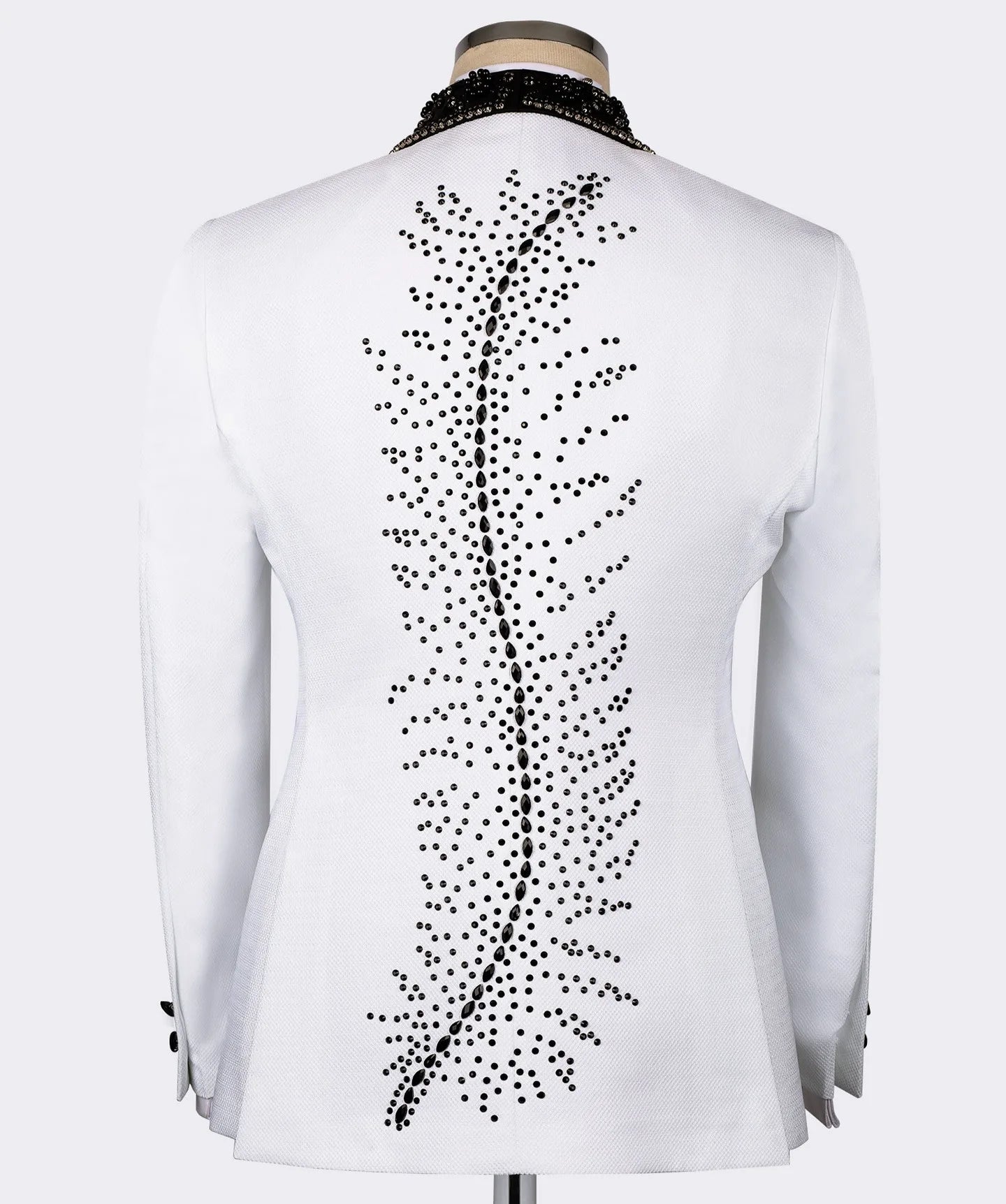 Handsome Men Suits Beading 1 Piece Tailor-Made Rhinestone Jacket Only One Blazer One Button Groom Customized