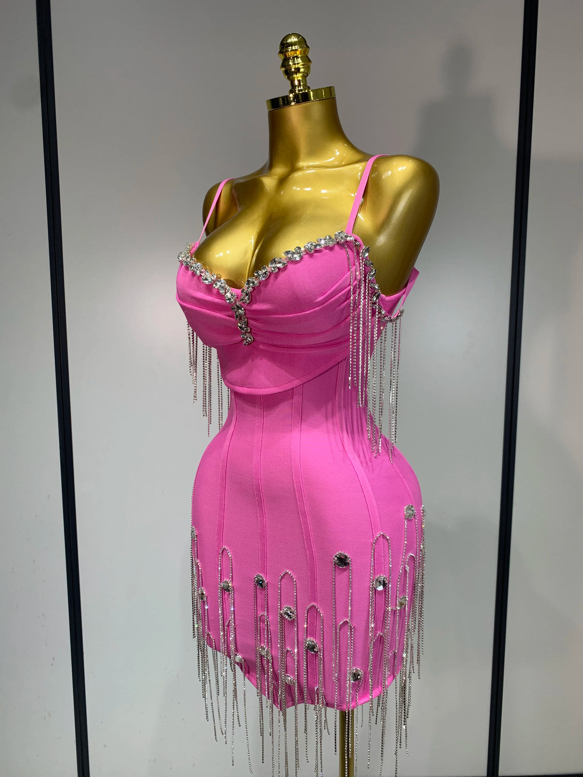 Sexy Backless Spaghetti Strap Bodycon Sleeveless Bandage Dress Elegant Prom Gown Club Evening Party Luxury Birthday Dresses