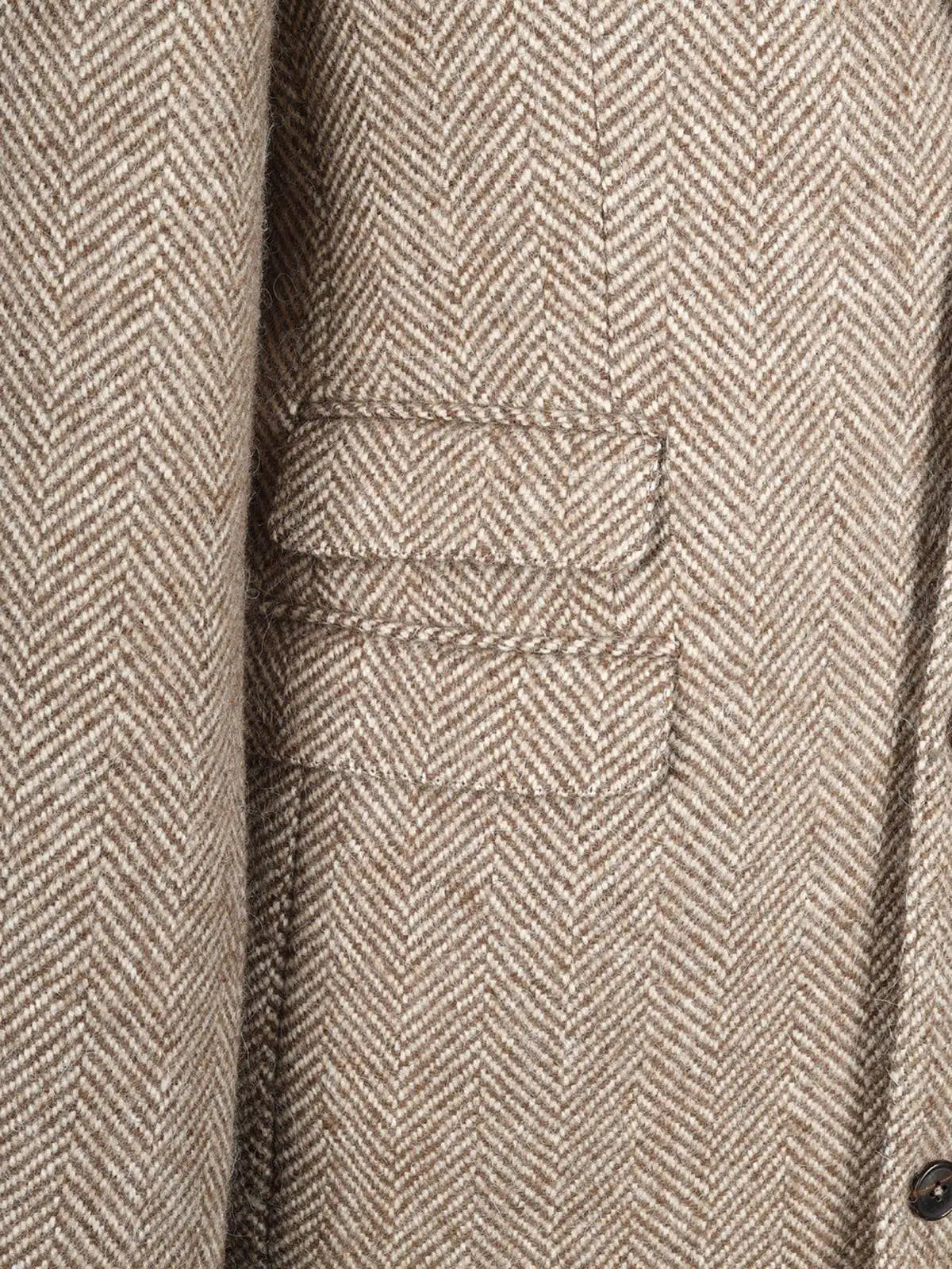 Herringbone Autumn Long Men's Coat Notched Lapel Tuxedos Single Breasted Groom Wear Business Party Coats Only Blazer Customized