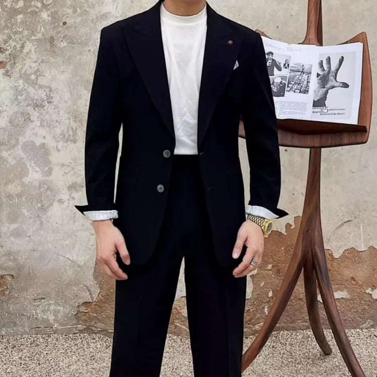 Ensemble deux pièces pour homme, blazer et pantalon, coupe slim, décontracté, tenue de travail, de soirée, de mariage