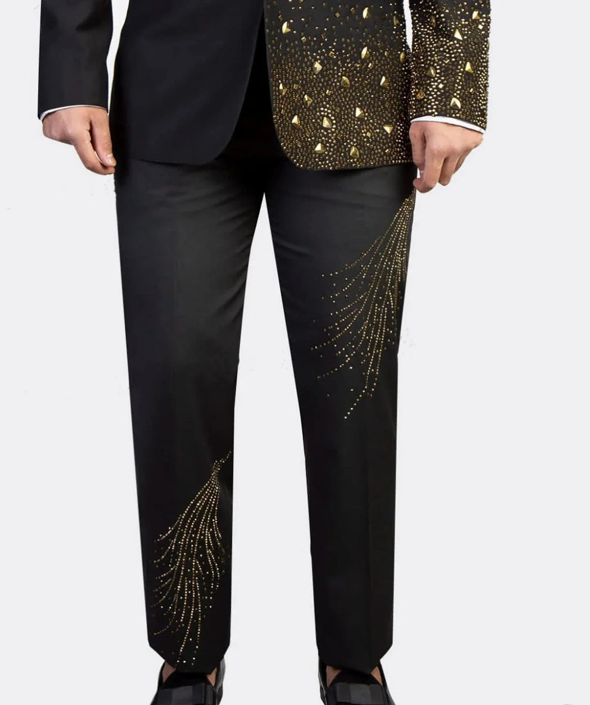 Vintage Men Suits Tailor-Made 2 Pieces Set Shawl Lapel Blazer Wedding Rhinestone Beaded One Button Customized Jacket Pants