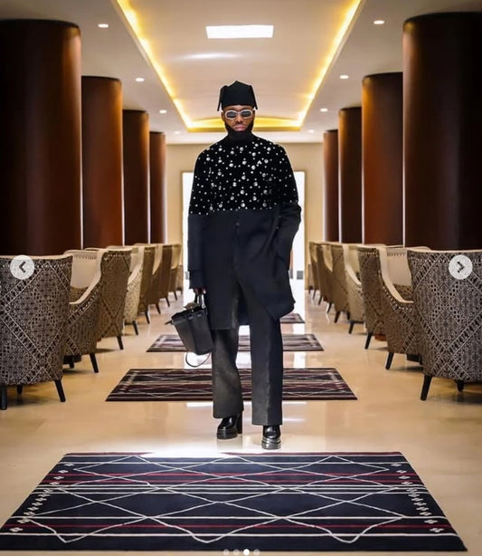 Luxury Black Men Suit Set 2 Piece Long Blazer+Pant Trousers Glitter Crystal Customized Formal Office Jacket Wedding Tuxedos Coat