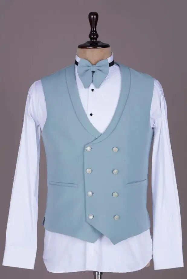 Elegant Wedding Men Suits Slim Tailor-Made Applique Groom 3-Pieces Coat Vest Pant Formal Occasions Party Singer Costume Made