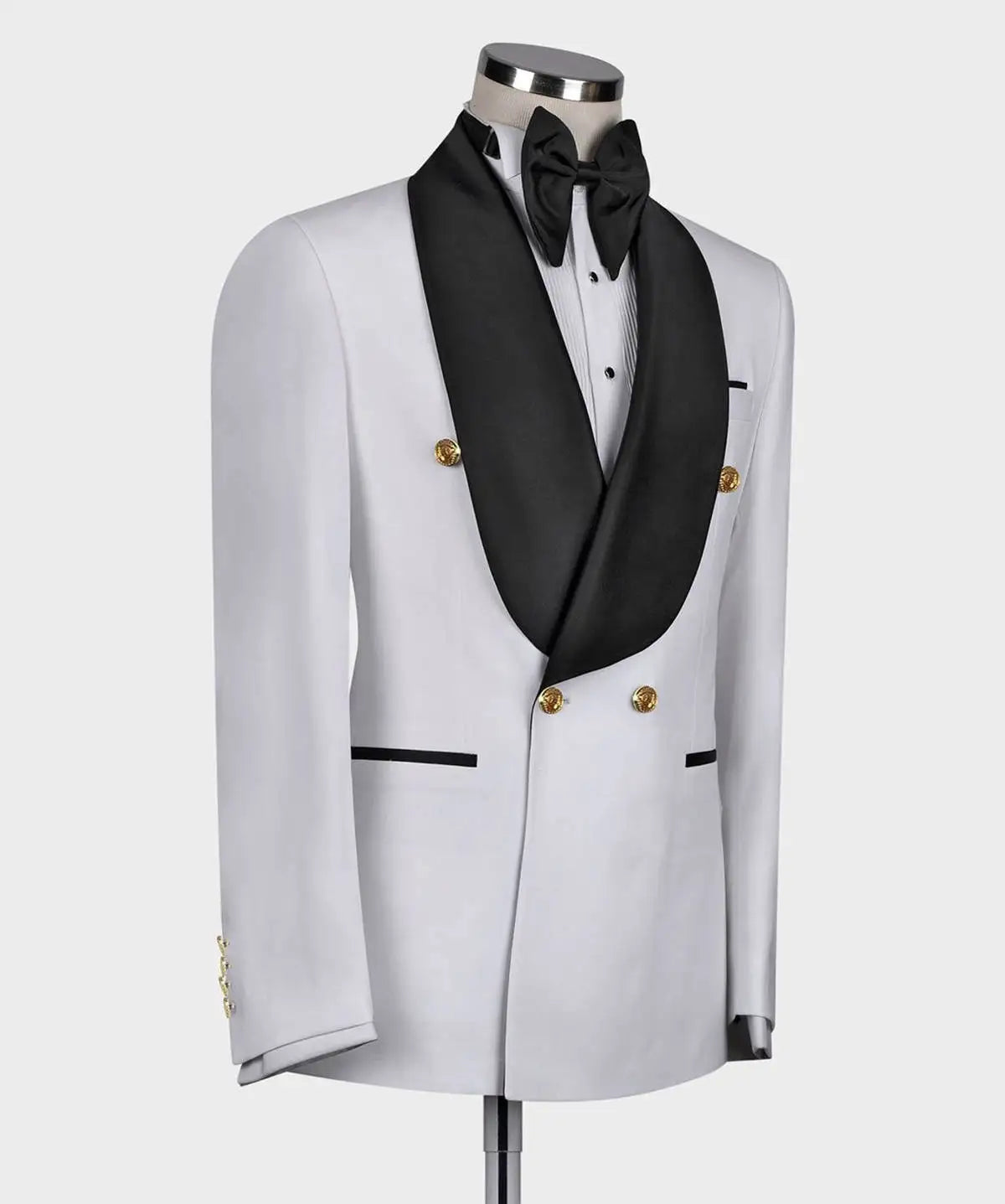 Classic Men Suits for Wedding Beaded Shawl Lapel Blazer One Piece Double Breasted Groom Tuxedo Coat Customized Only Jackets