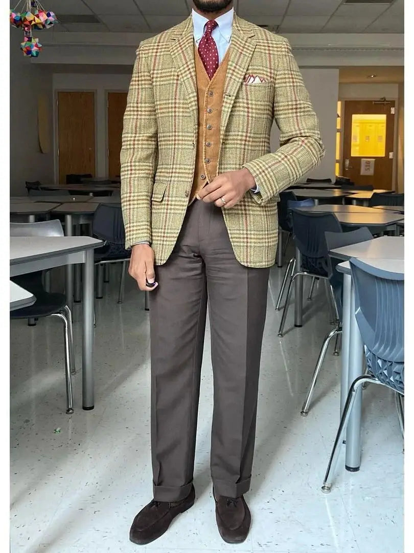 Fashion Winter Wedding Suits for Men Woolen Groom Wear Slim Fit Notch Lapel Tuxedos Business Office 2 Pcs Jacket Pants