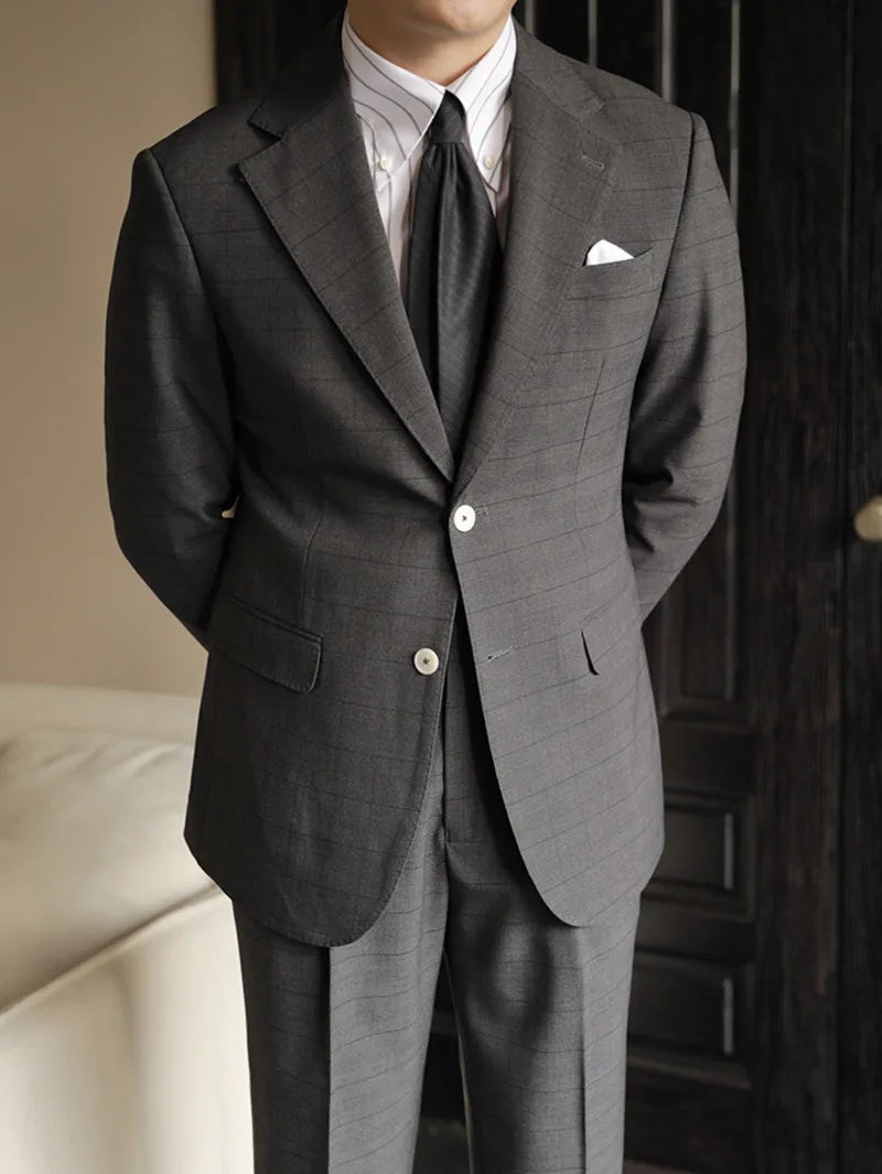 Simple Single Breasted Designer Suit 2 Piece Wedding Party Suit Groom Banquet Men Suit Slim