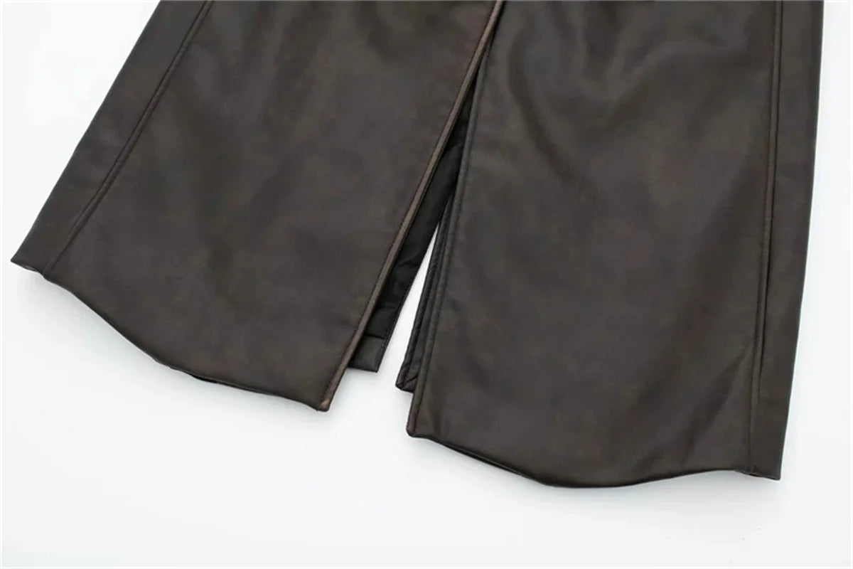 Winter Leather Women Suit Long Blazer with Belt Clothes Female Overcoat Business Work Wear Jacket Casual Hot Girl Coat