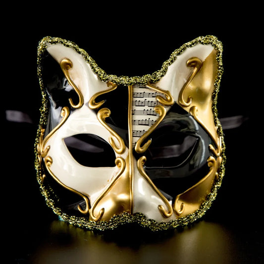 Venetian Ball Upper Half Face Masquerade Mask Halloween Theme Party Cat Cosplay Mask Dance Makeup Props