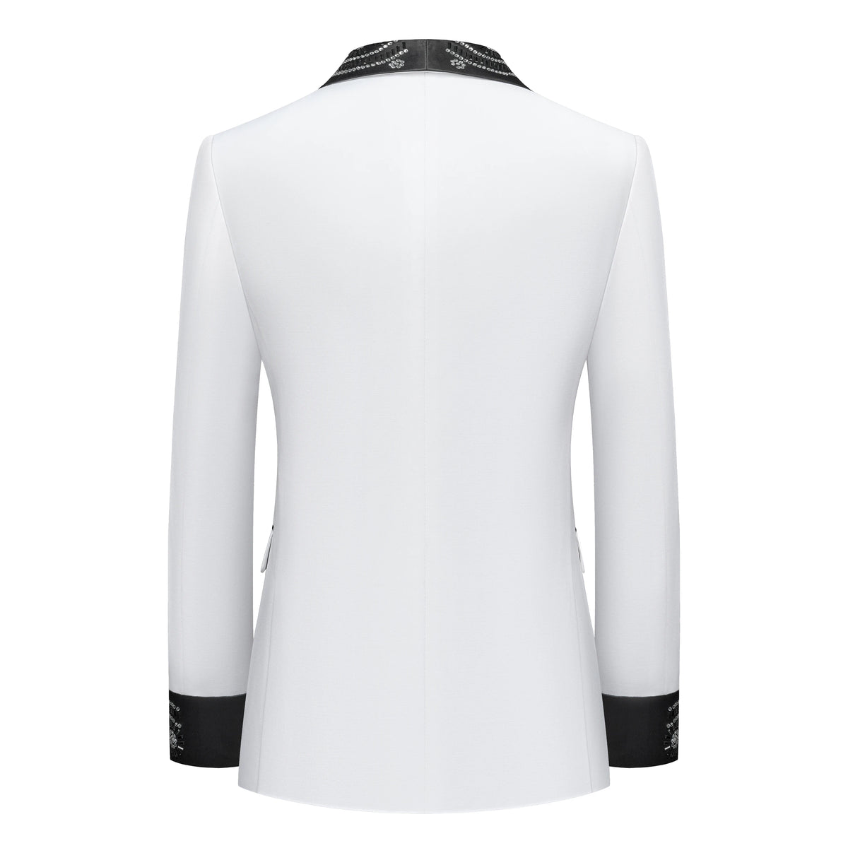 Modern Men Suits Tailor-Made 2 Pieces Set Jacket Shawl Lapel Blazer Beaded Double Breasted Groom Customized Coat Pants