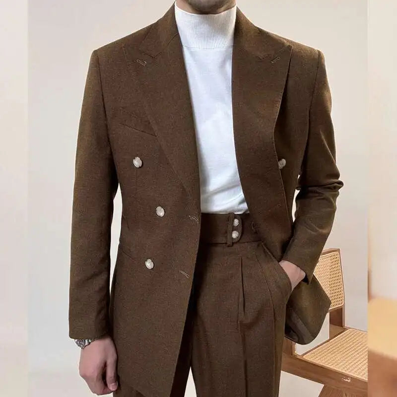 Costume de smoking décontracté pour homme, tenue de soirée, de bureau, de bal, de mariage, polyvalente, de haute qualité