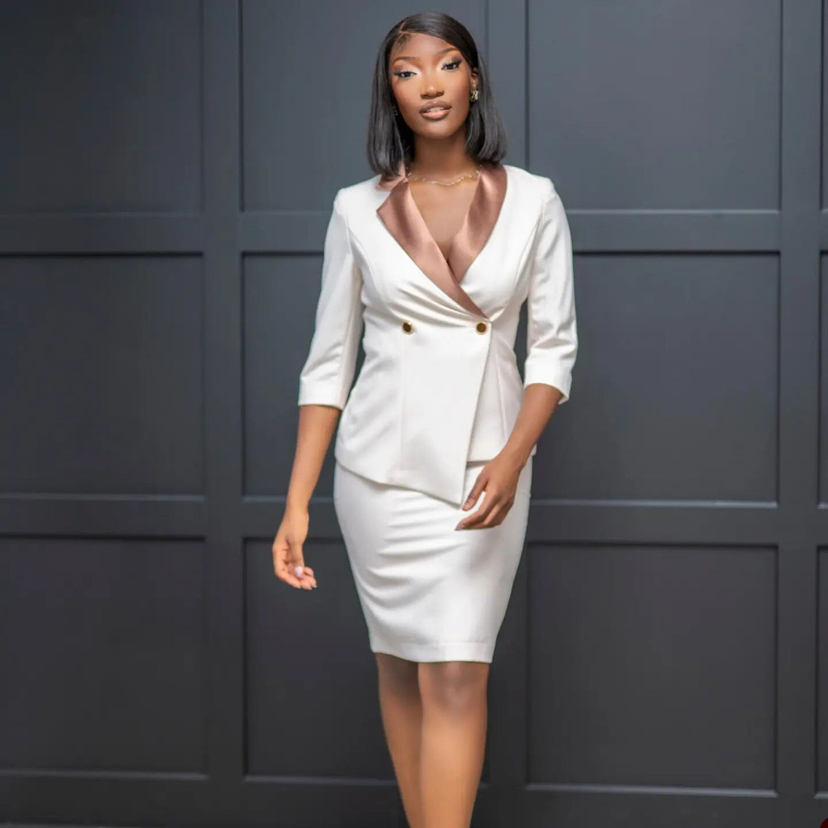 Ivory Slim Women Blazer Street Power For Wedding Satin Lapel Mother of the Bride Wear Evening Party Formal Long Jacket