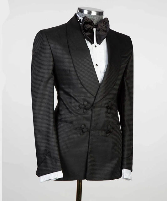 Unique Men Suits for Wedding Blazer Shawl Lapel 2 Pieces Set Design Party Groom Tuxedo Coat Customized Jackets Pants