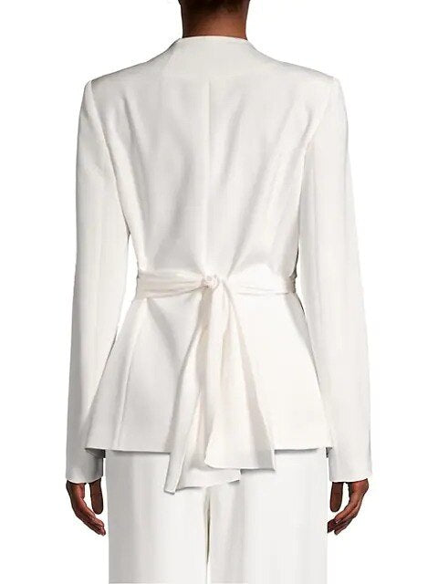 Esmoquin de boda blanco con pliegues para mujer, 2 piezas, pantalones holgados, trajes para madre de la novia, ropa formal para invitadas, abrigo y chaqueta. 