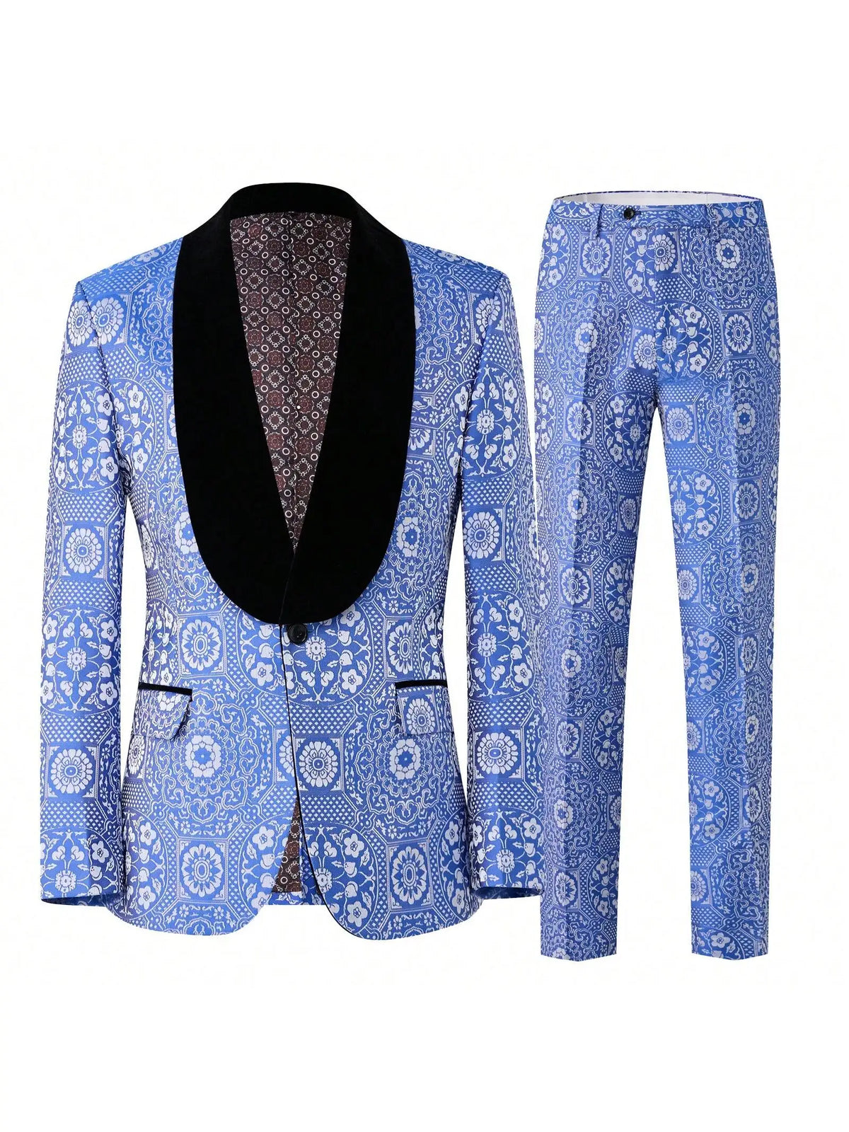 Trajes de hombre, esmoquin, conjunto de 2 piezas, corte entallado, lujoso, para fiesta, chaqueta y pantalón