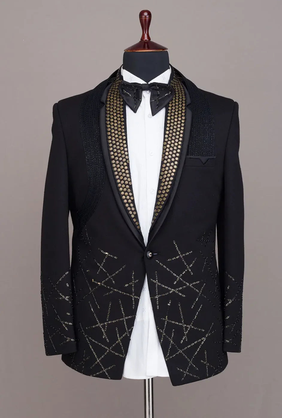 Formal Wedding Tuxedos Beading Beaded Shawl Lapel Men Suit 2 Piece Set Jacket Pants One Button Groom Business Blazers Customized