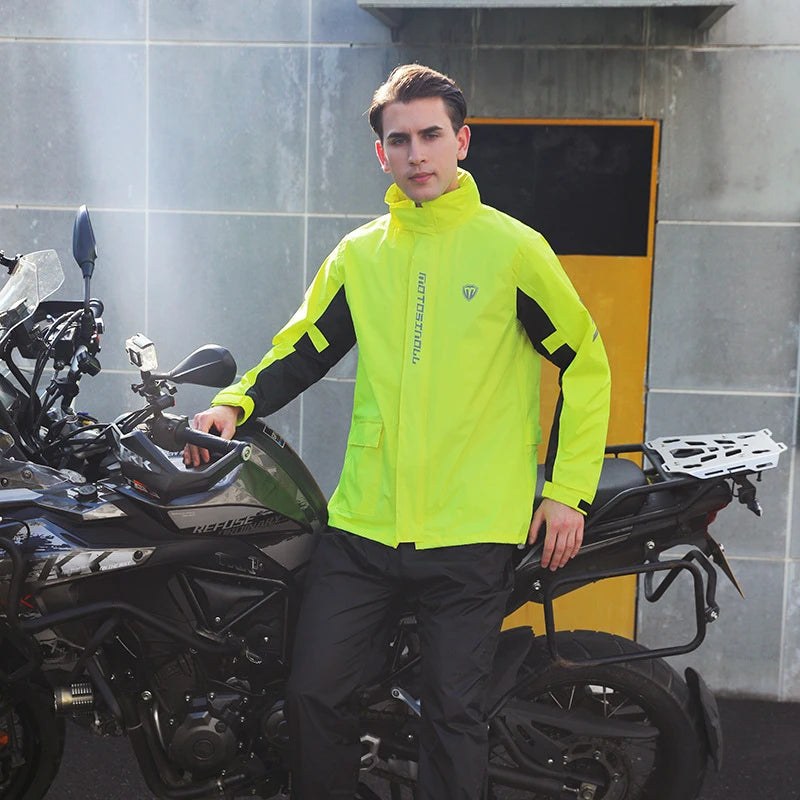 Motorcycle Raincoat Suit Men Outdoor Rainwear Fishing Waterproof Jumpsuit Ultrathin Rain Coat Cycling Hiking Gear and Shoe Cover