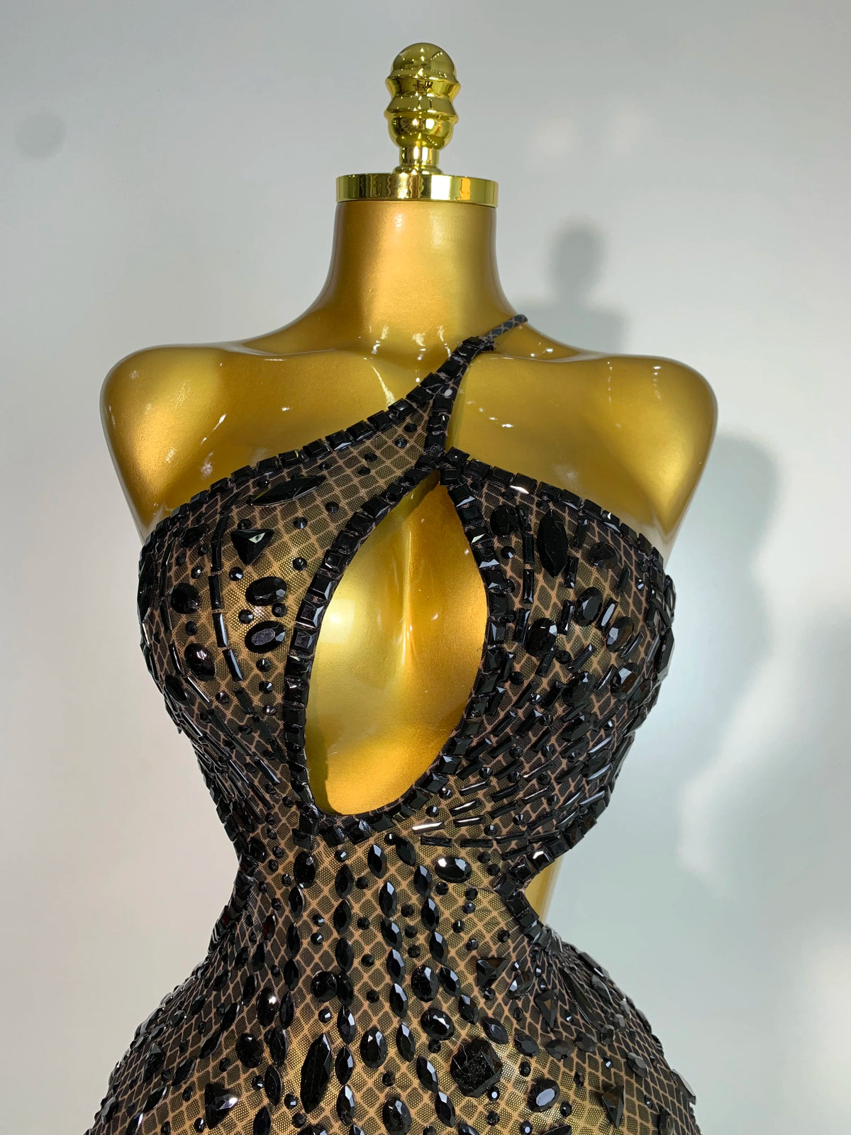 Women Sexy Backless Hollow Out Diamond Evening Prom Gown Birthday Luxury Celebrate Stage Nightclub Outfit