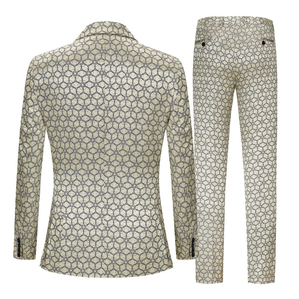 Costumes croisés pour hommes Jacquard Perfect Suit Costumes de mariage fabriqués pour hommes Costume Blazer 2 pièces 