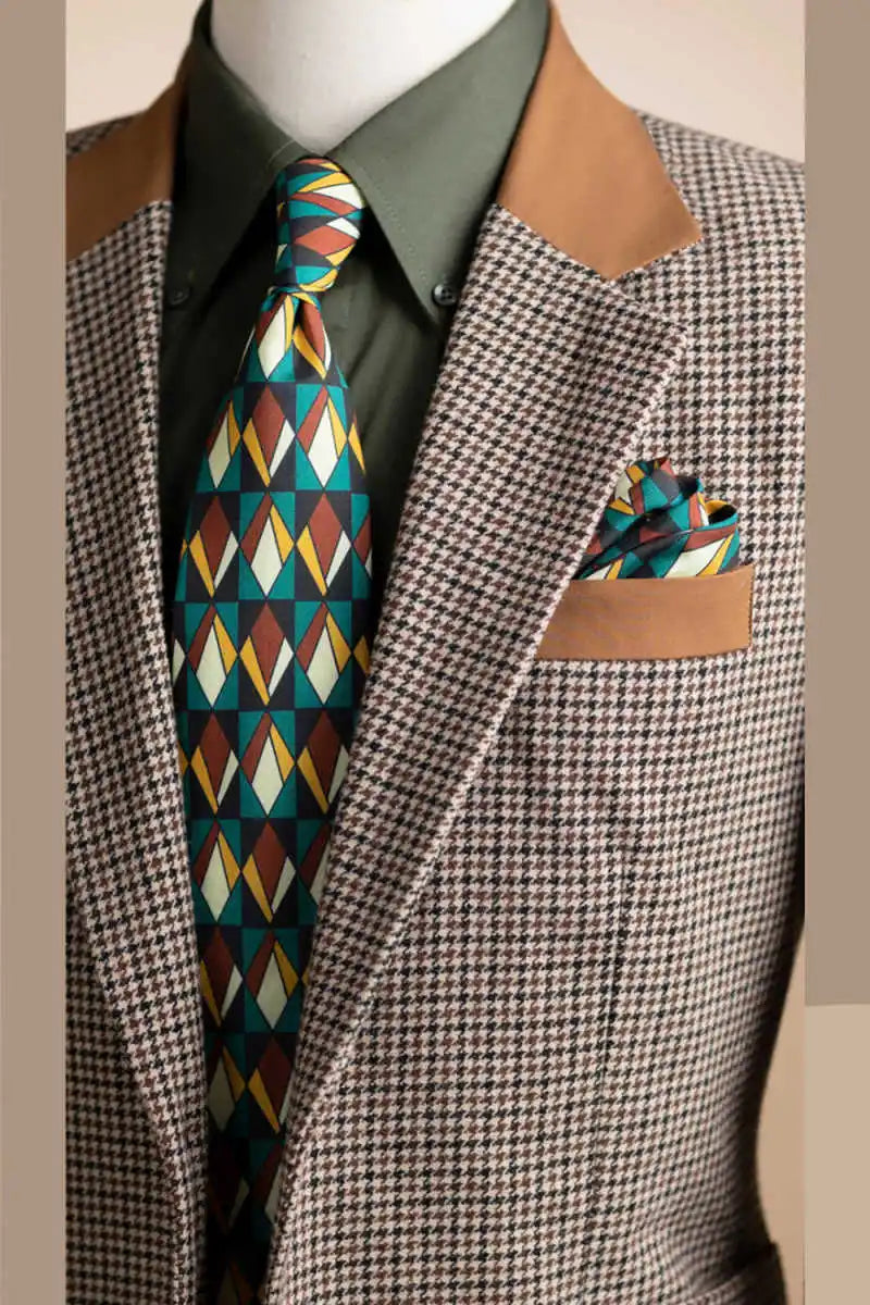 Vintage Wedding Tuxedos 1 Pcs Jacket Houndstooth Men Suit Classic Fit Notched Lapel Evening Groom Customized
