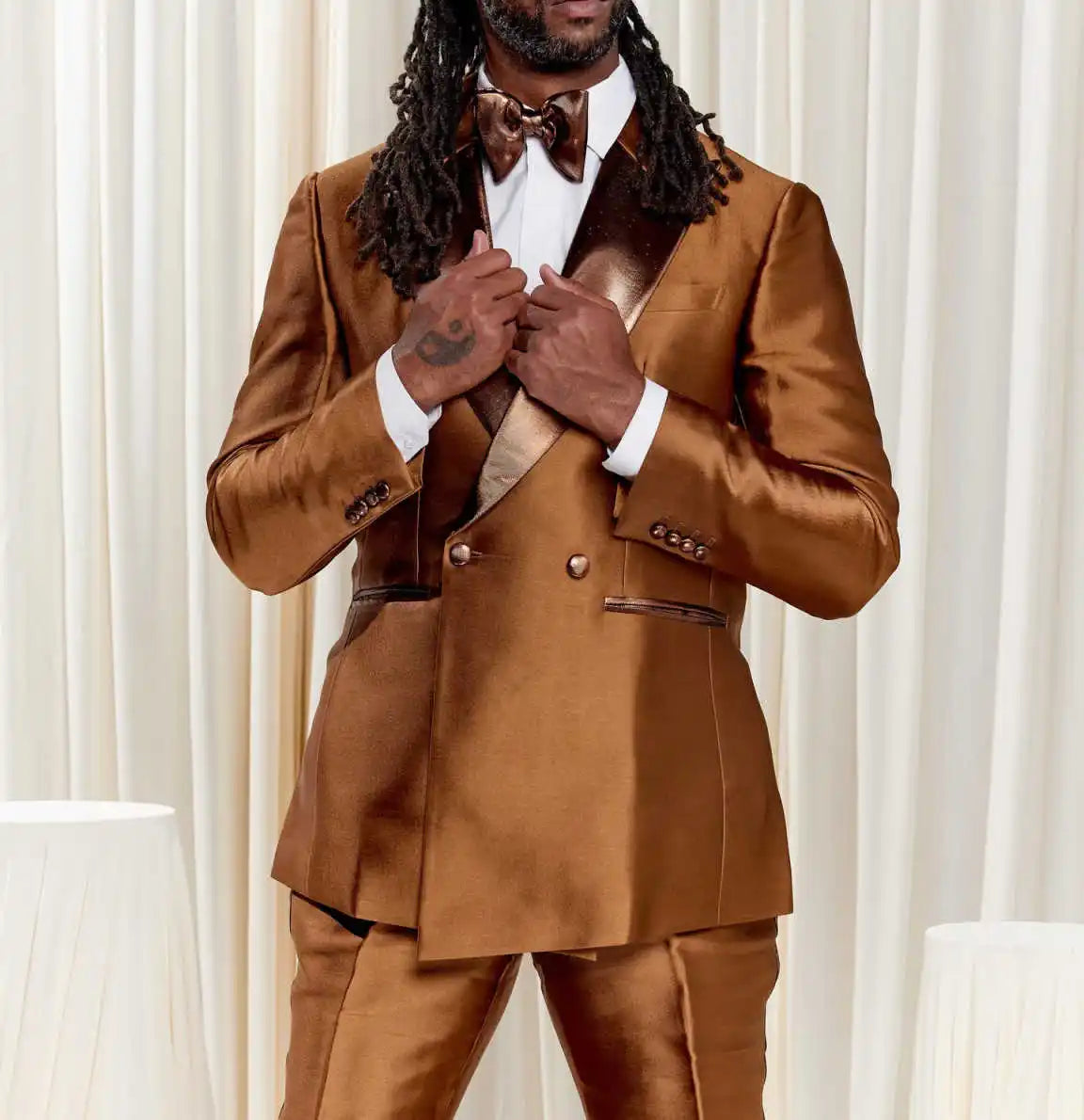 Classic Mens Suits 2 Pieces Blazers Pant Peaked Lapel Double Breasted Formal Occasion Wedding Party Customized