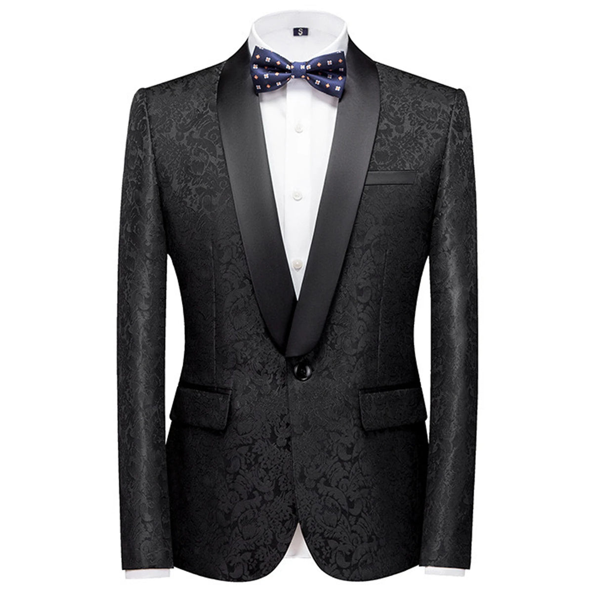 Ensemble élégant de smoking en jacquard pour homme avec revers châle pour mariages et événements formels