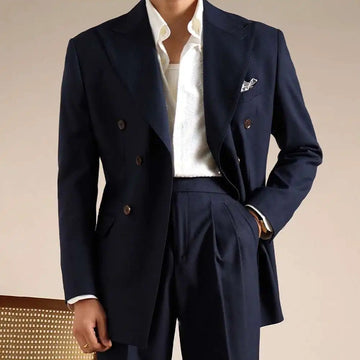 Double Breasted Wedding Suit Men Tuxedo Suit Smoking Homme Mariage Traje Novio Wool Italian Blazers Suit for Men's Business