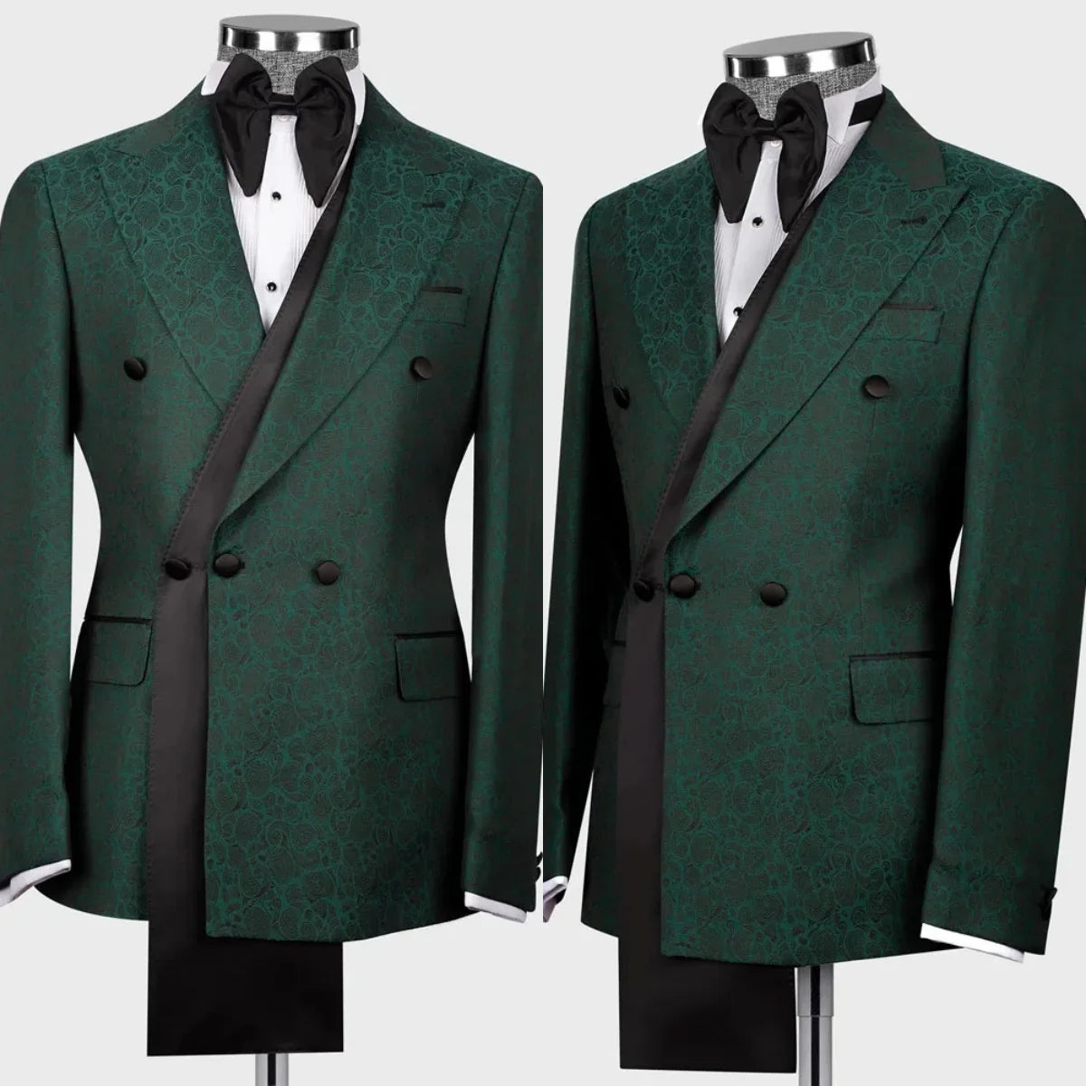 Vintage Men Suits Tailor-Made One Piece Coat Jacquard Peaked Lapel Blazer Casual Double Breasted Groom Customized Only Jacket