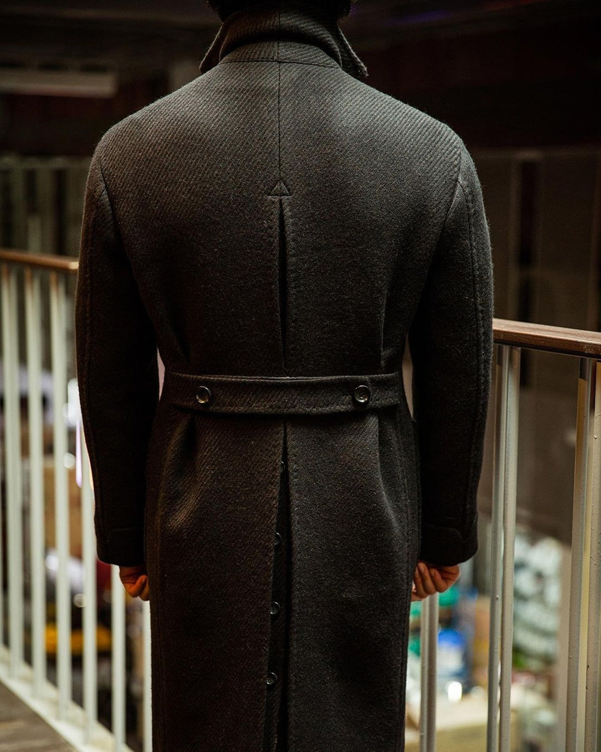 Costume homme à chevrons, pardessus en laine, croisé, revers larges, moderne, noir, hiver, chaud, formel, affaires, mariage, décontracté, bal, quotidien 