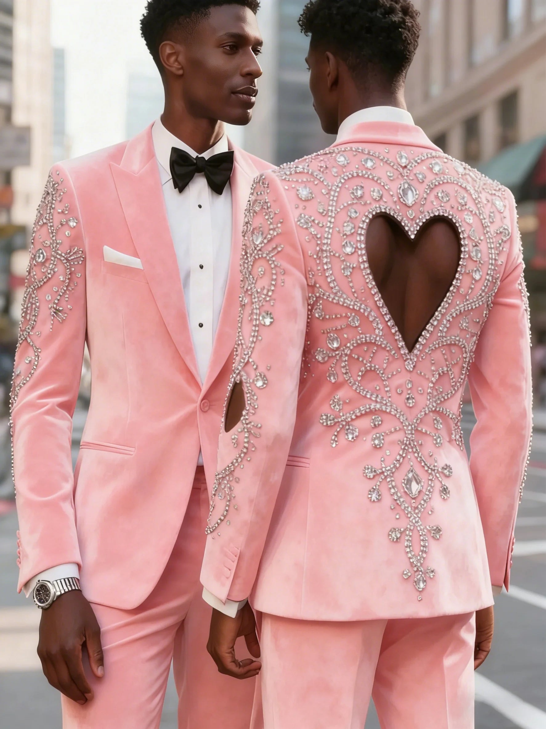 Luxury Rhinestone Wedding Suits 2 Pieces Blazer Single Breasted Prom Groom Evening Party Tuxedos Custom Made Costume Homme