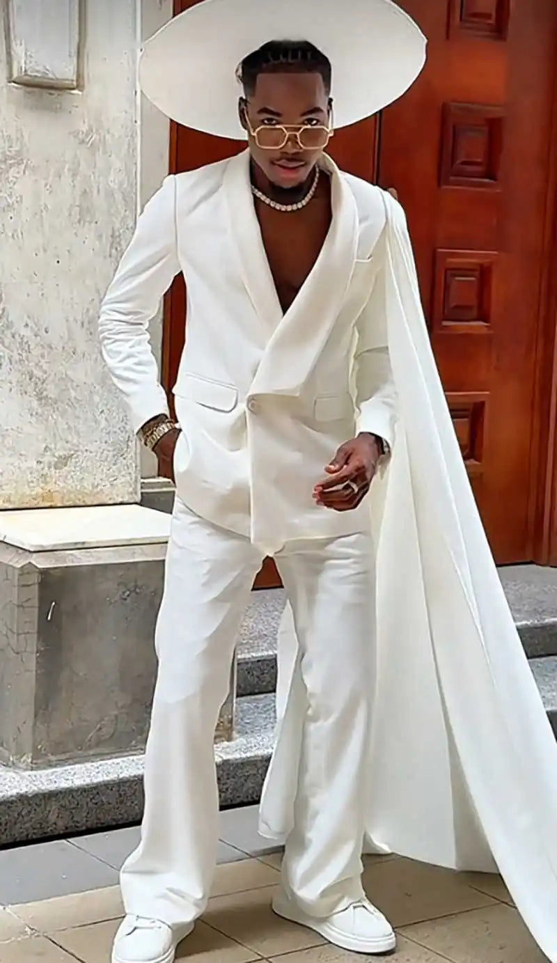 Elegant Wedding Tuxedos 2 Pcs Jacket Pants Groom Suit Single Breasted Shawl Lapel Evening  Party Outfits Customized